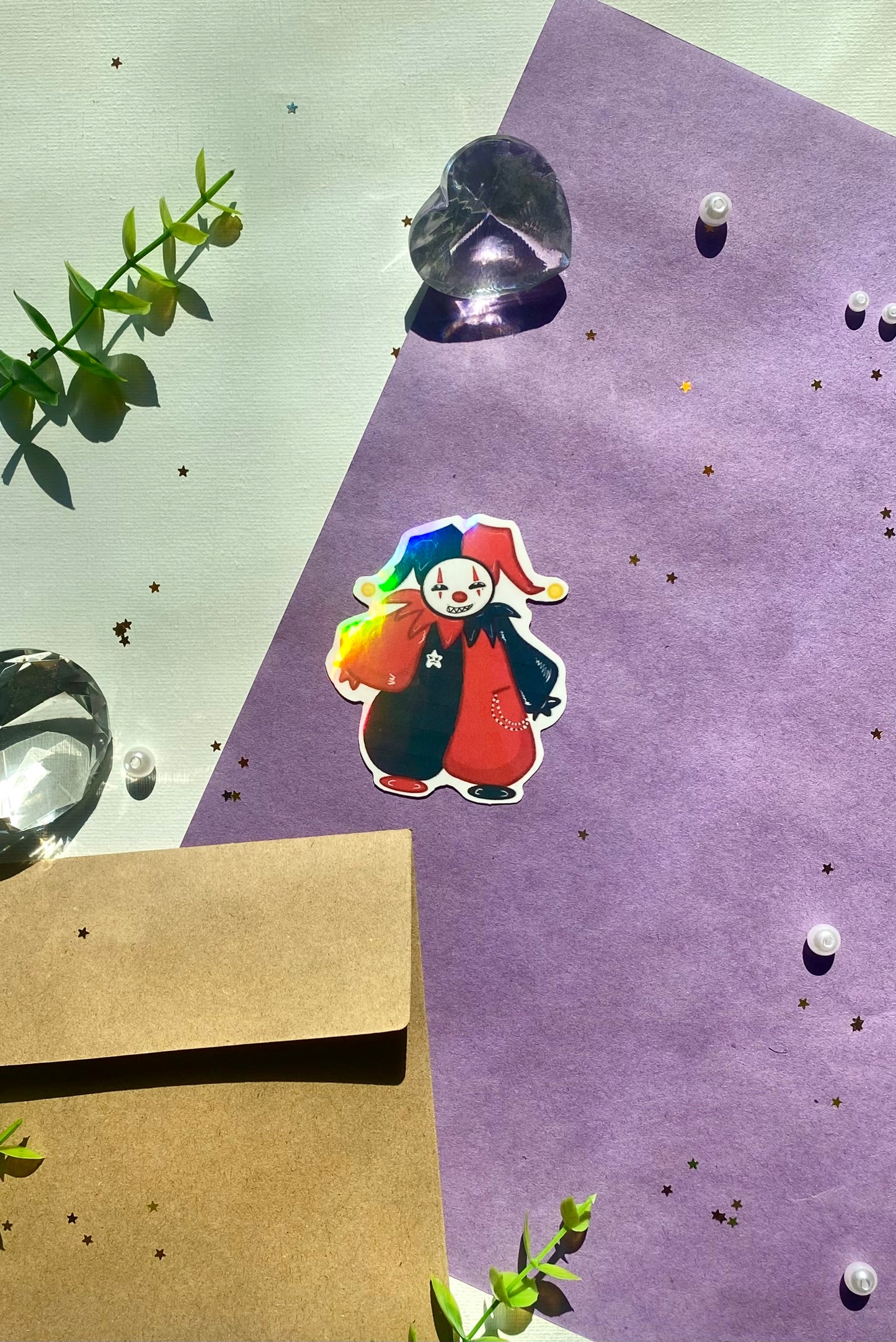 Aesthetic Holographic Clown Stickers