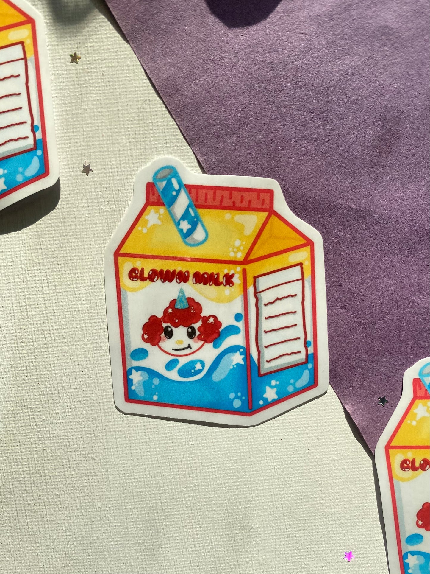 Clown Juice Carton Waterproof Sticker