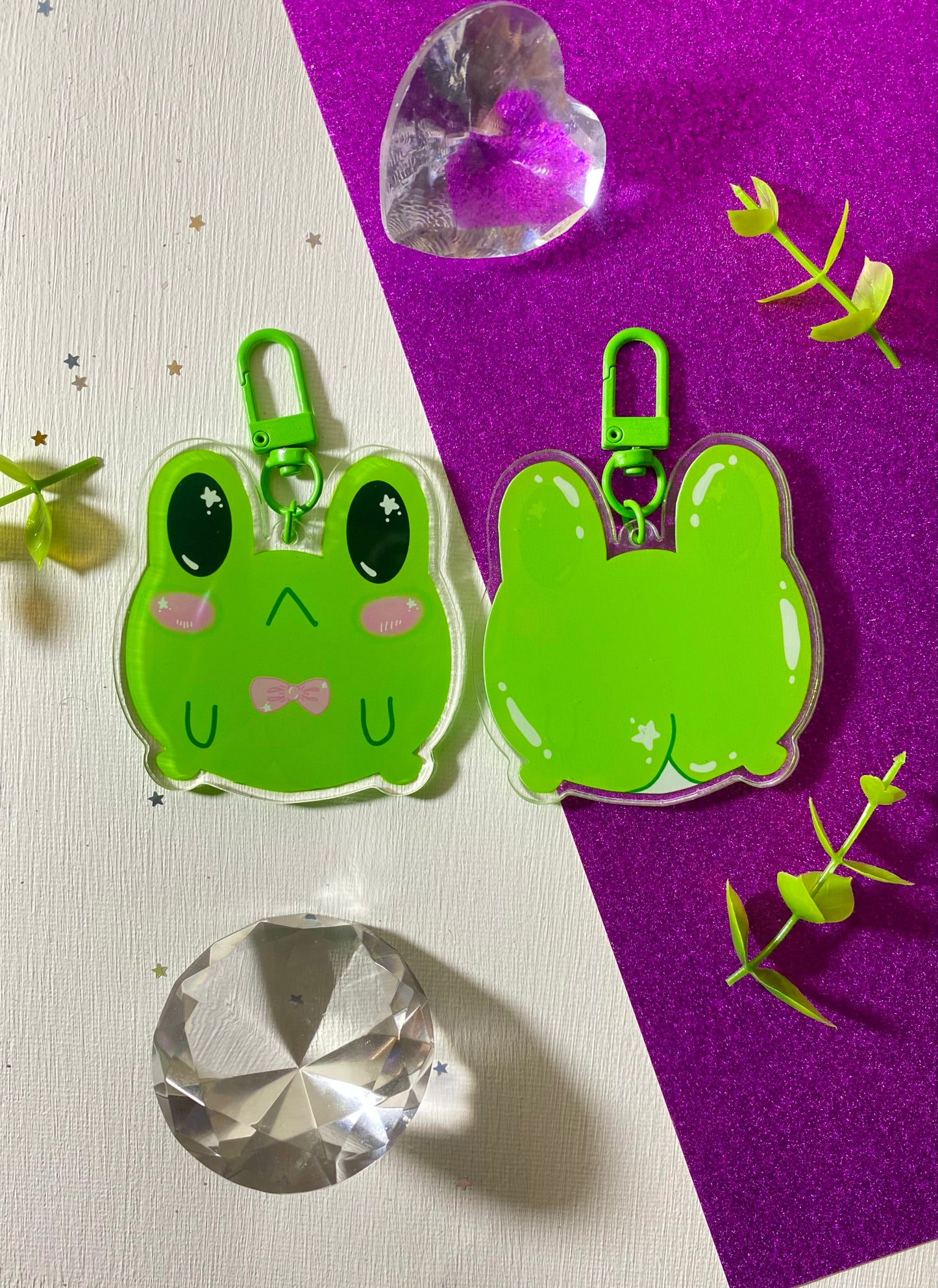 Double Sided Sir Frog Acrylic Keychain