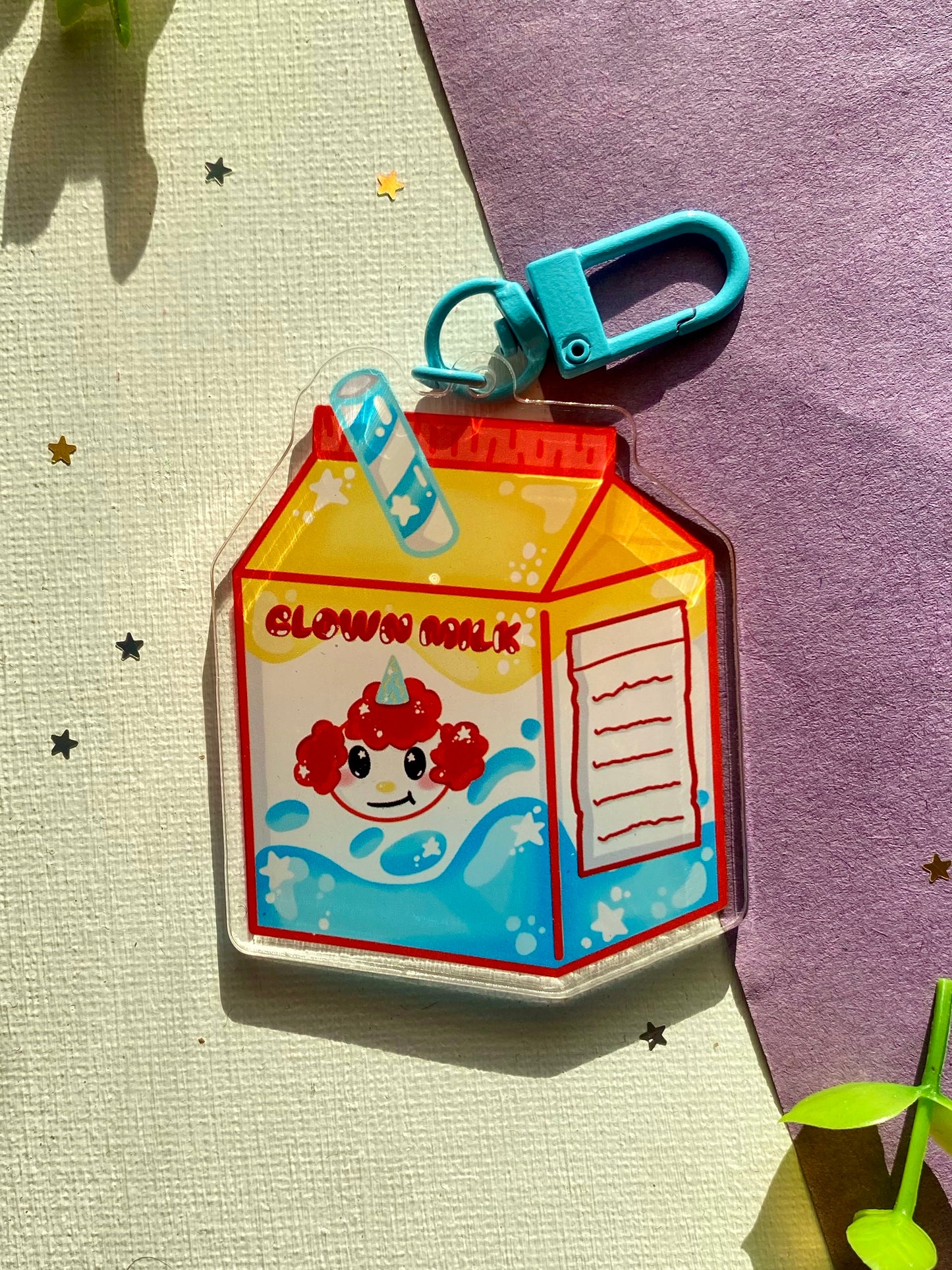 Clown Milk Carton Acrylic Keychain