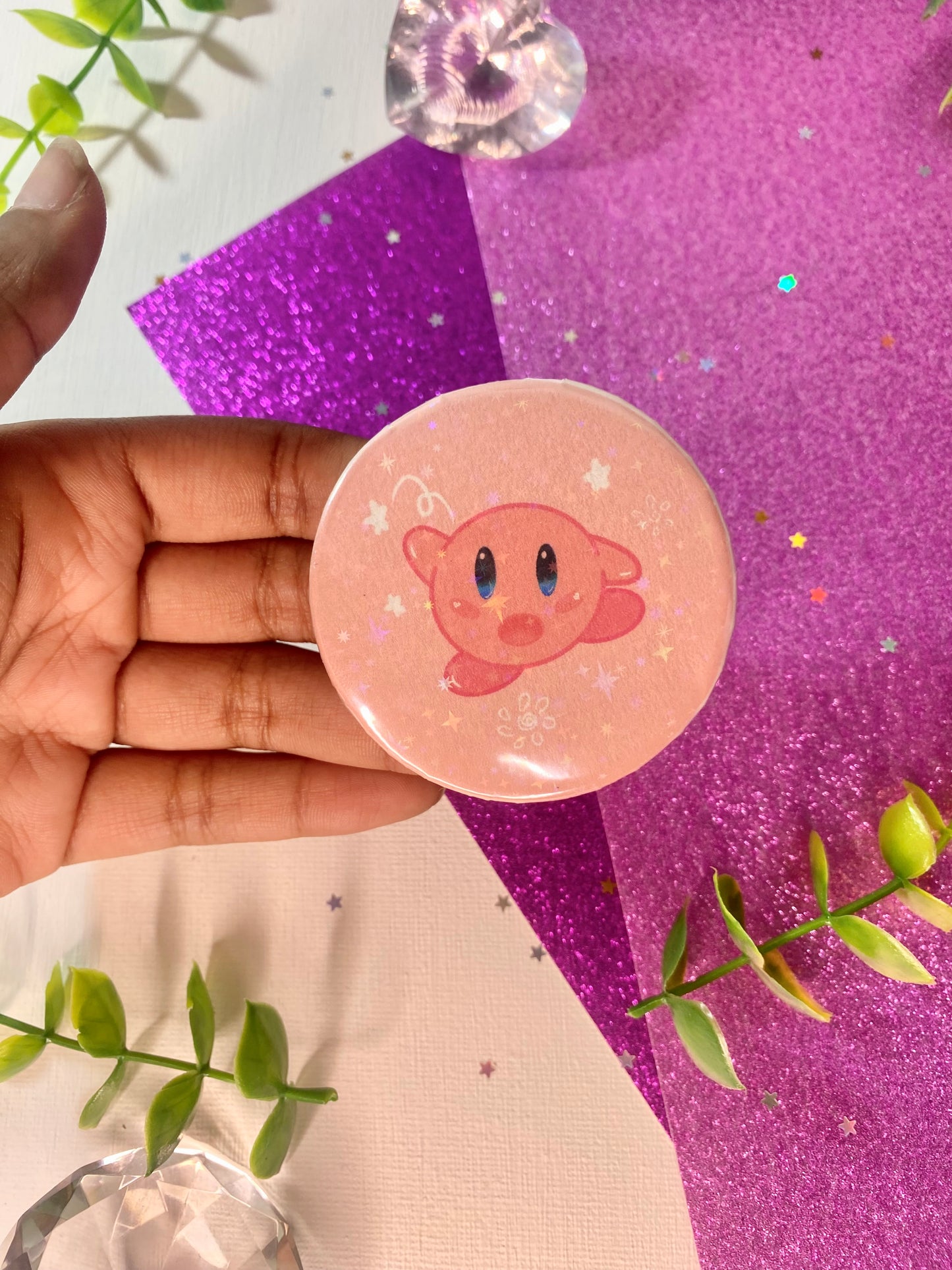 Kirby Holographic 2.2 Inch Button