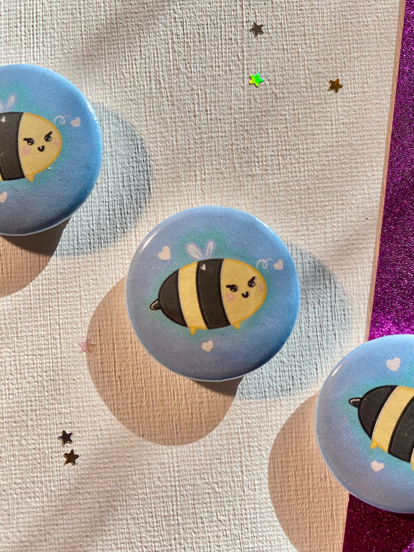 Mini Bees 1.2 Inch Buttons