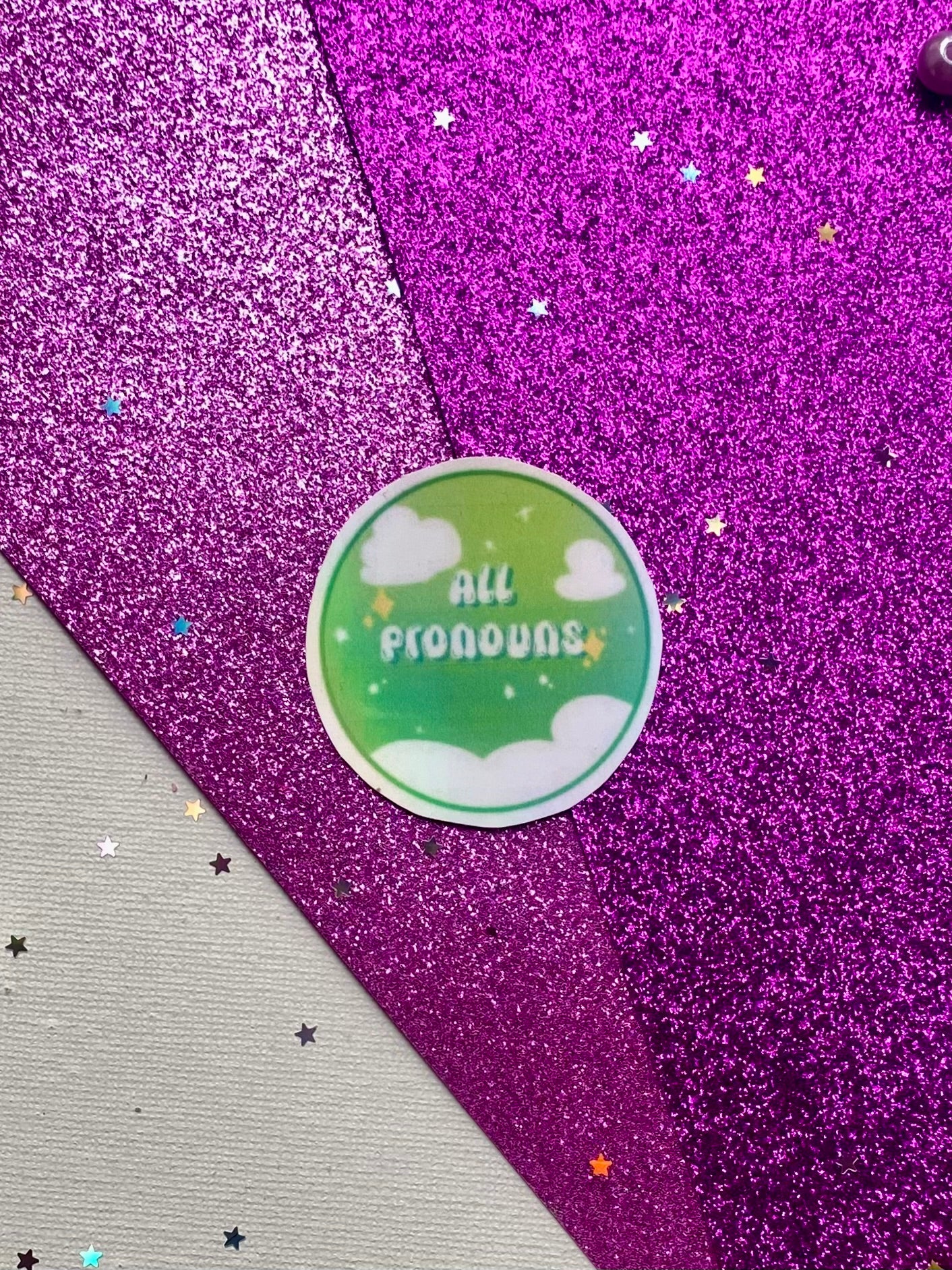 Holographic Pronoun Stickers