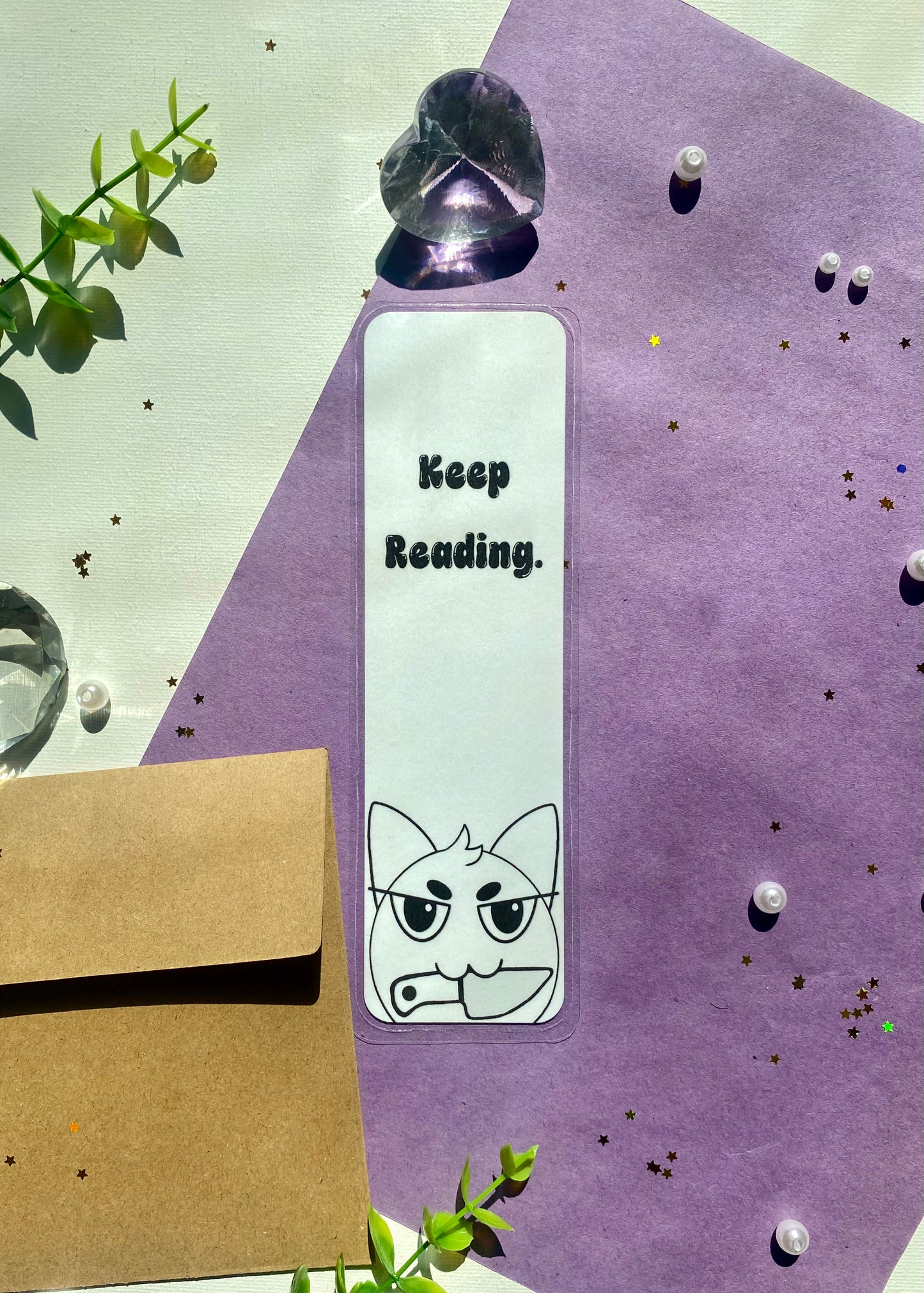 Keep Reading Evil Cat Laminated Bookmarks