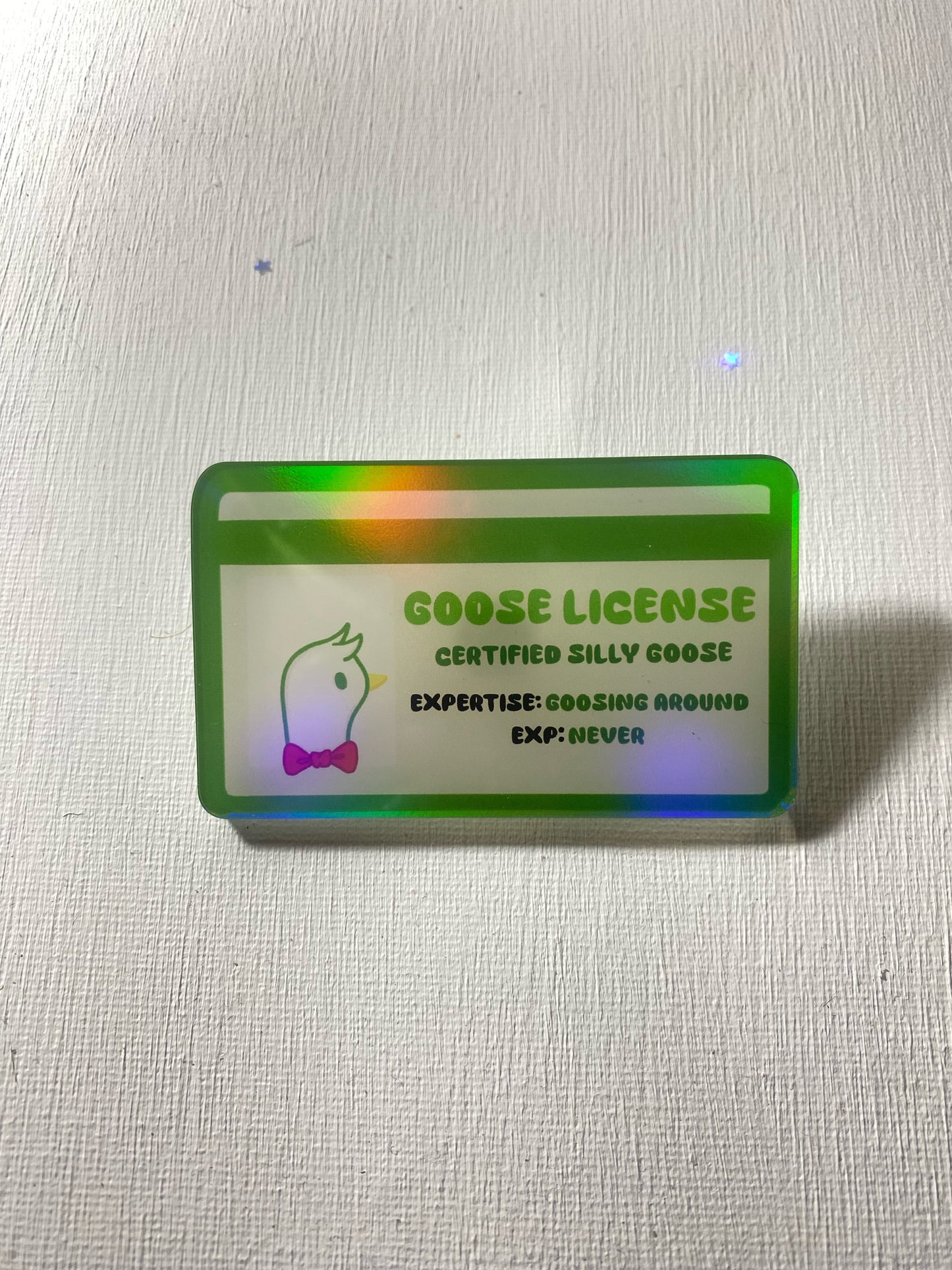 B GRADE Certified Goose License Holographic Acrylic Pin