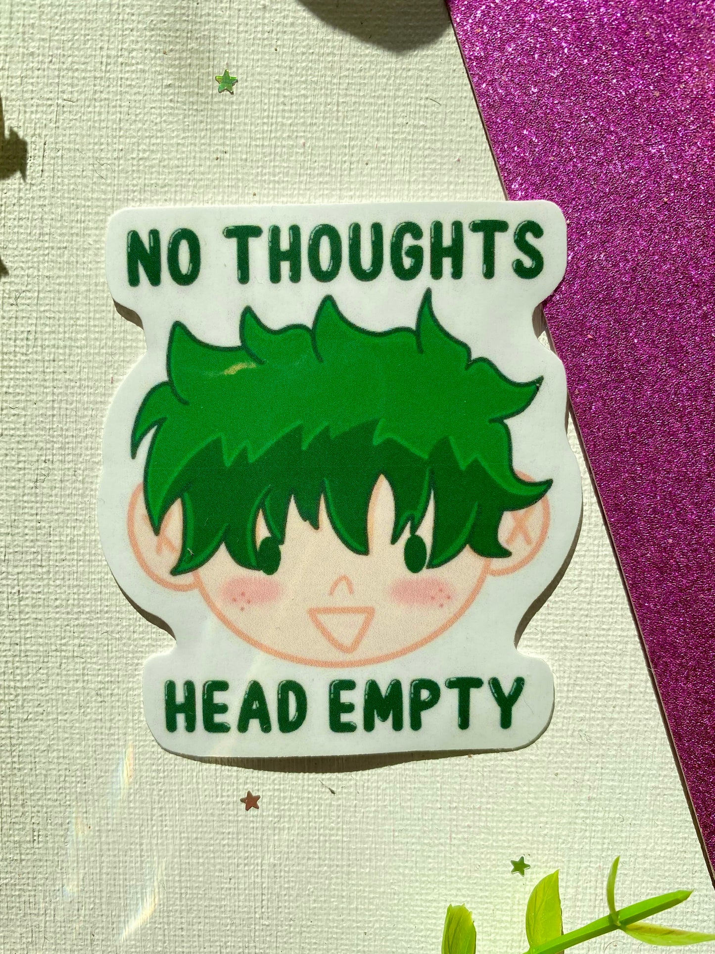 MHA Deku No Thoughts Head Empty Sticker