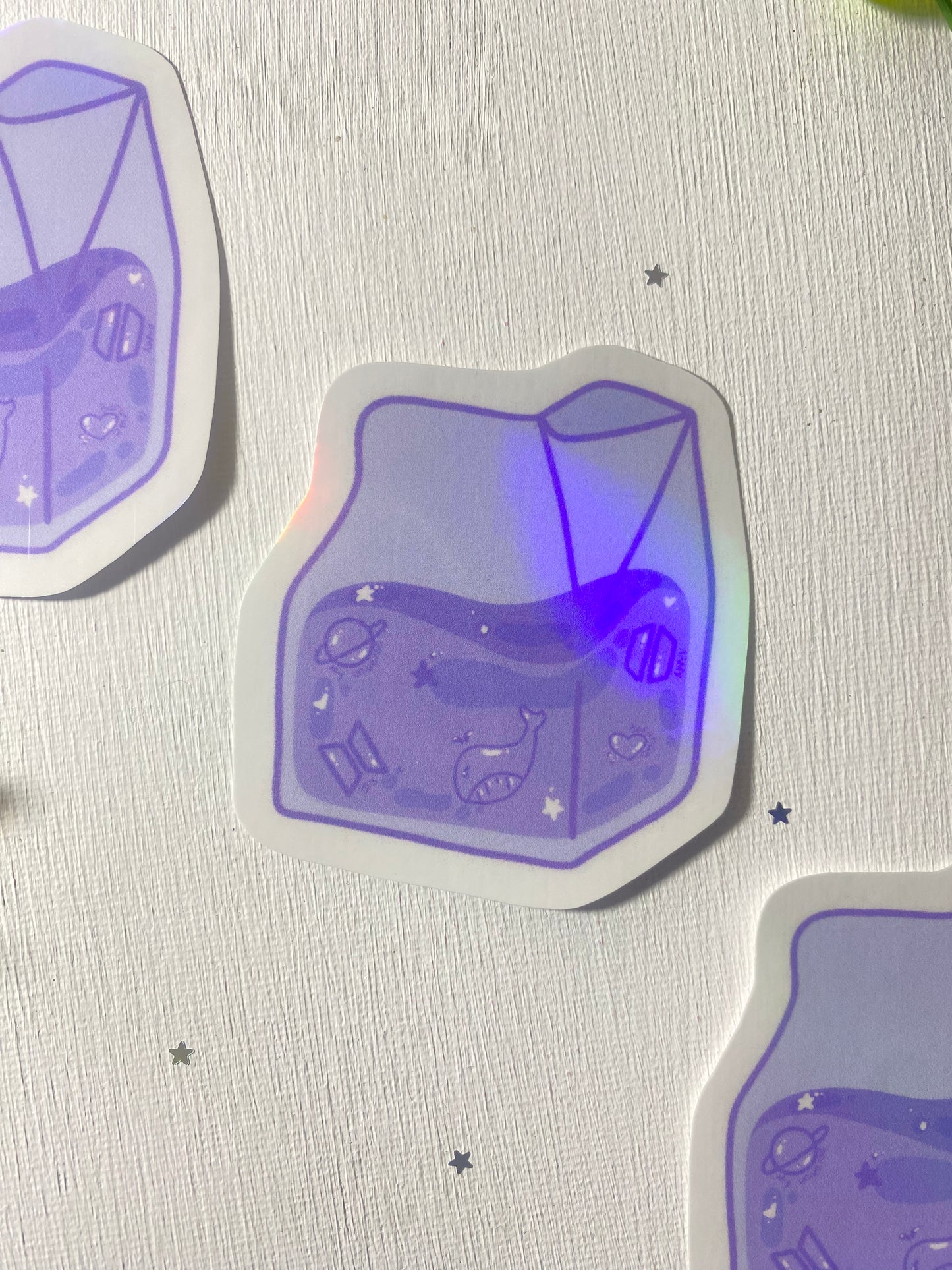 BTS Liquid Milk Carton Holographic Sticker