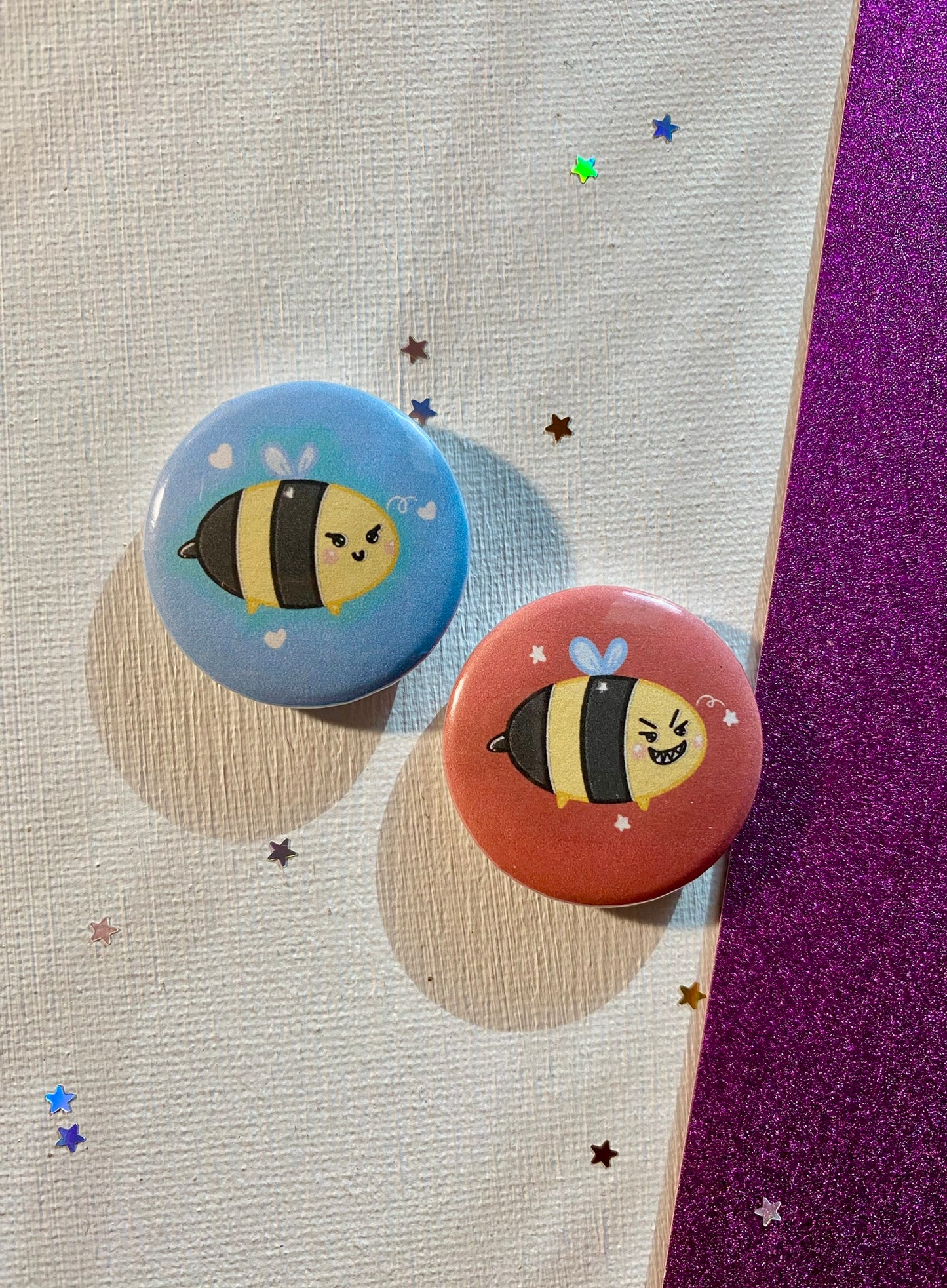 Mini Bees 1.2 Inch Buttons