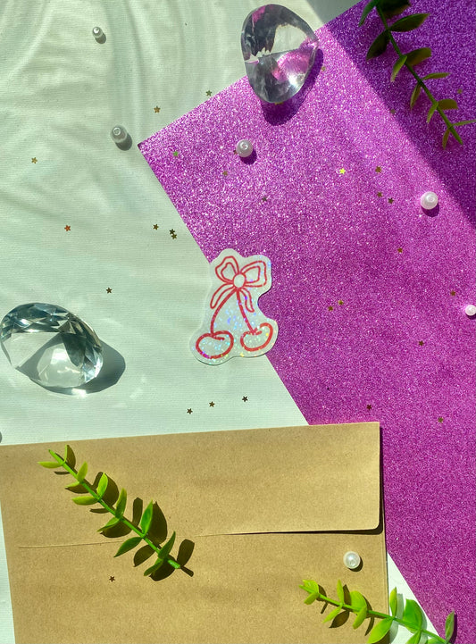 OG Cherry Bow Holographic Sticker