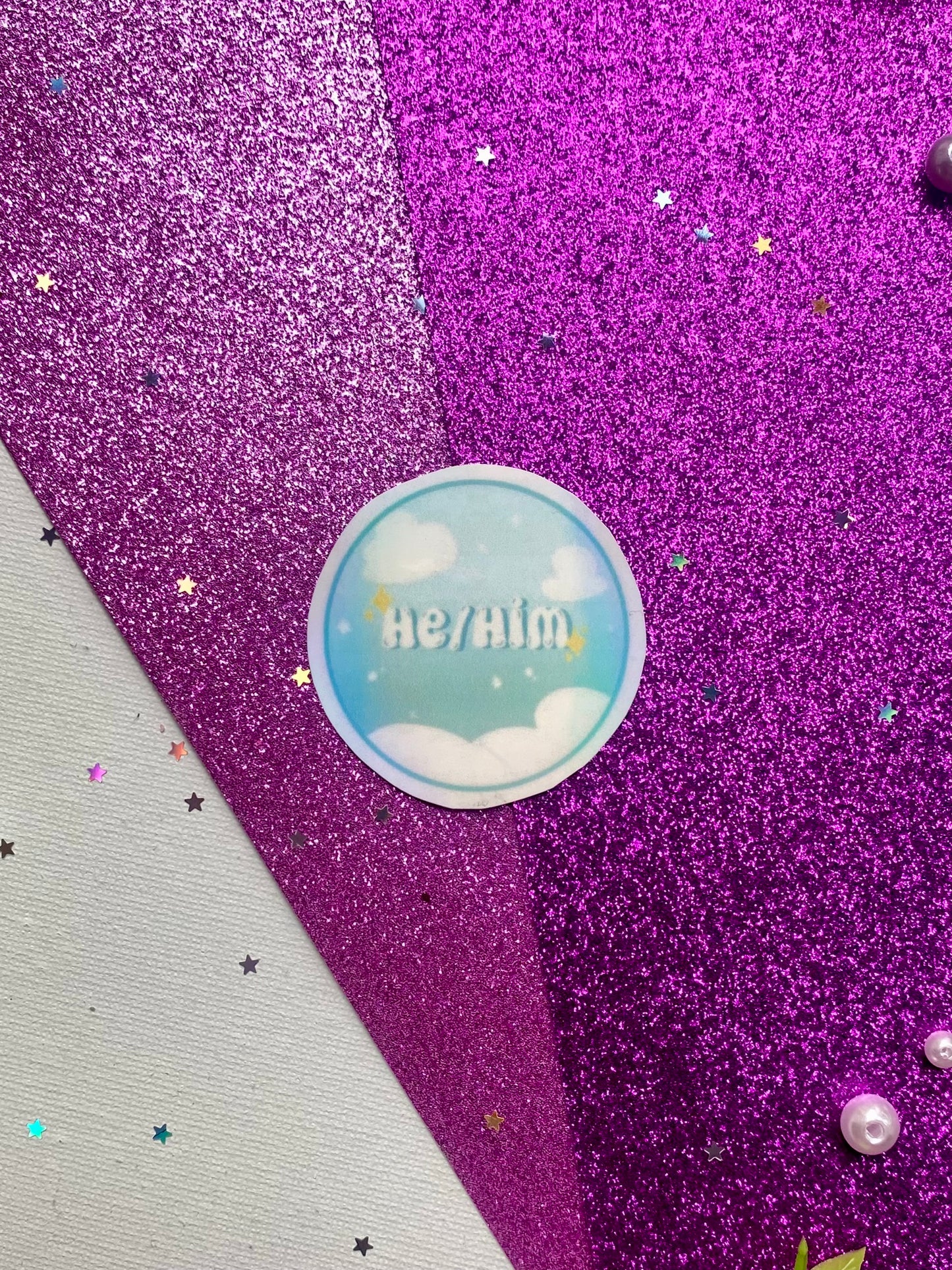 Holographic Pronoun Stickers