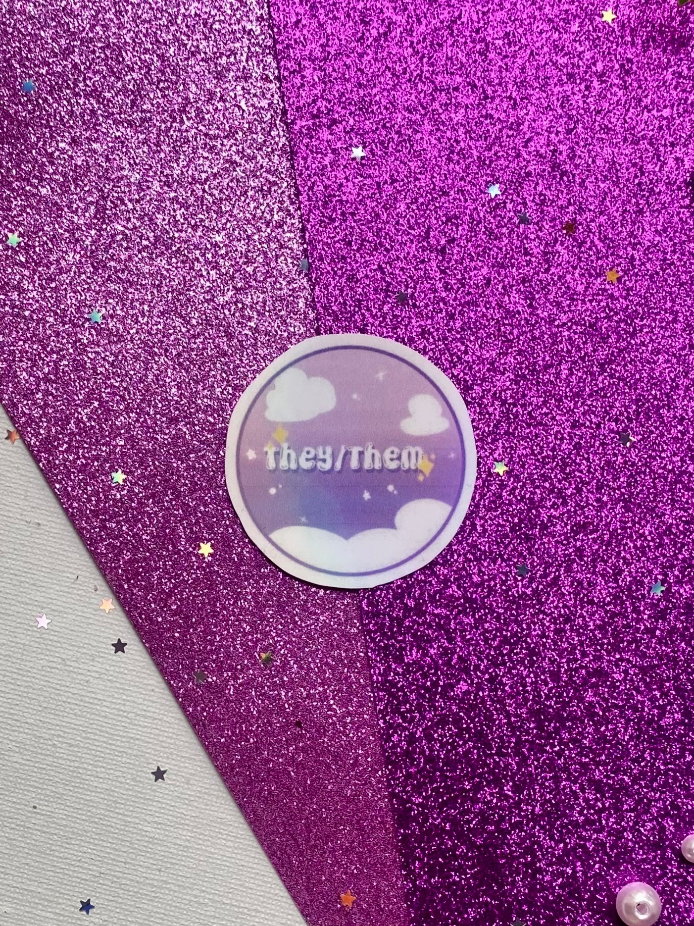 Holographic Pronoun Stickers