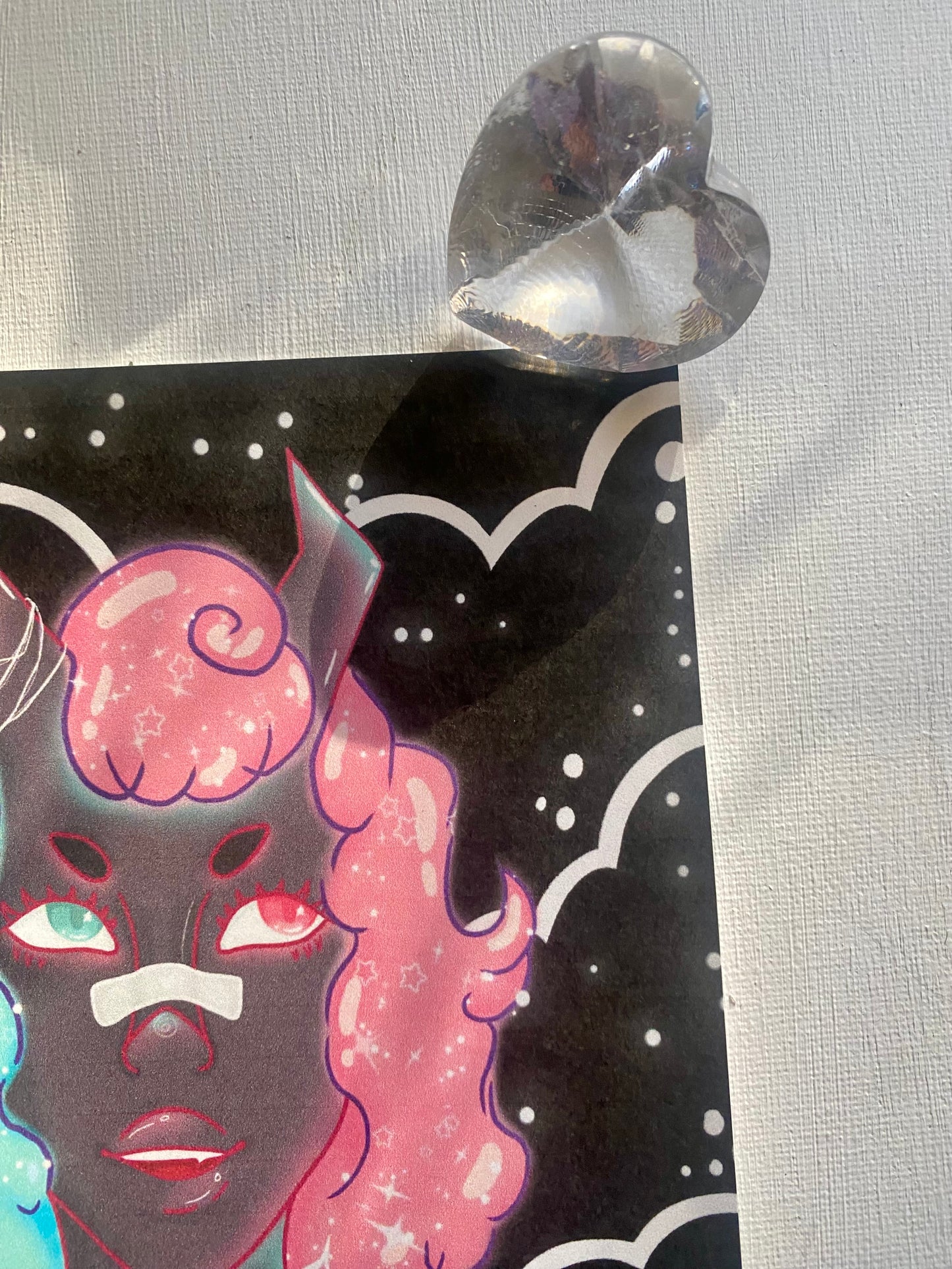 Cotton Candy Galaxy Demon Girl Art Print