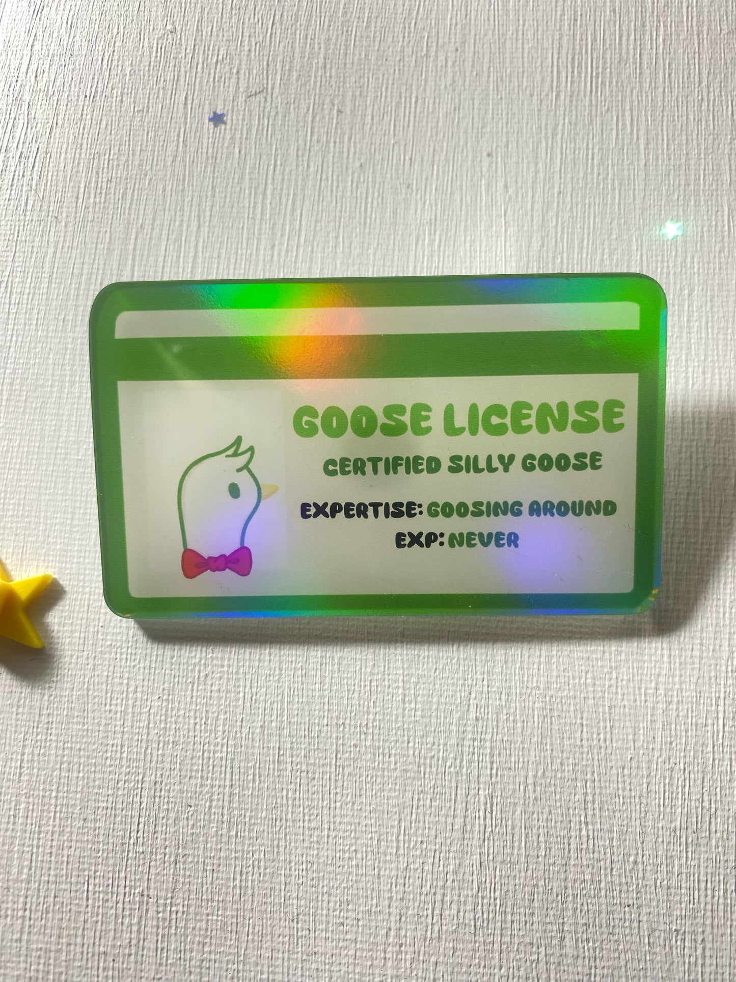 B GRADE Certified Goose License Holographic Acrylic Pin