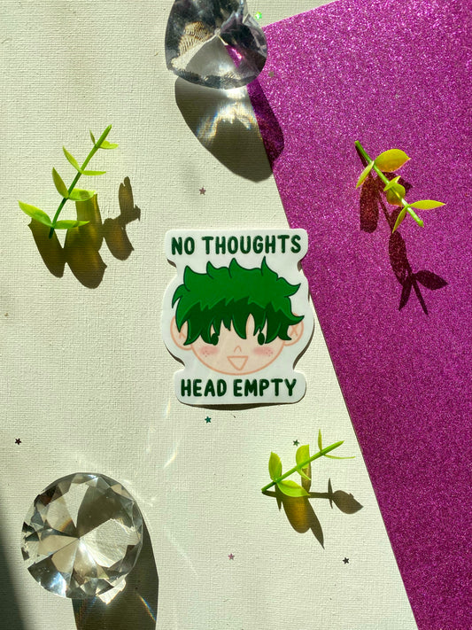 MHA Deku No Thoughts Head Empty Sticker