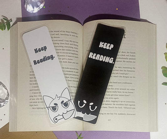 Keep Reading Evil Cat Laminated Bookmarks