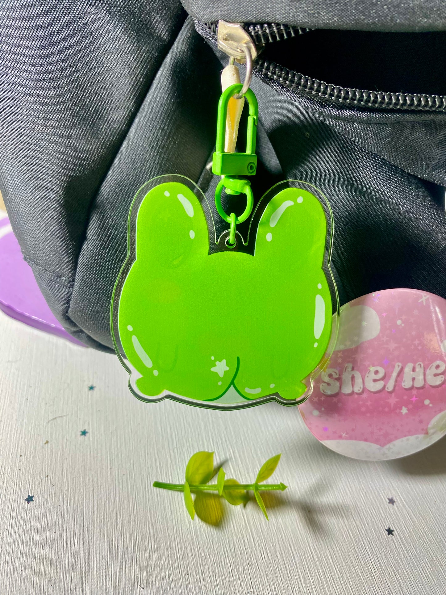 Double Sided Sir Frog Acrylic Keychain