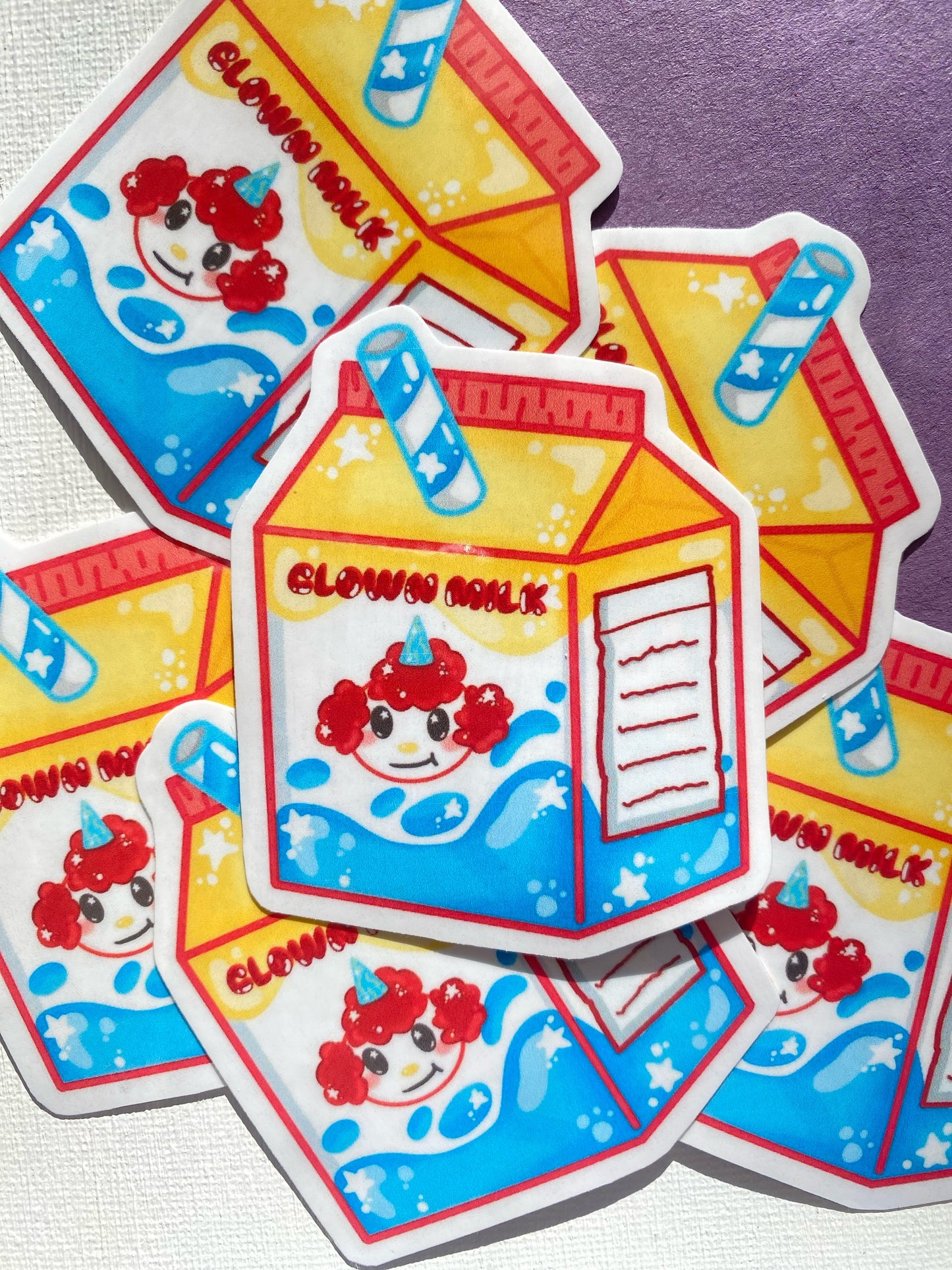 Clown Juice Carton Waterproof Sticker