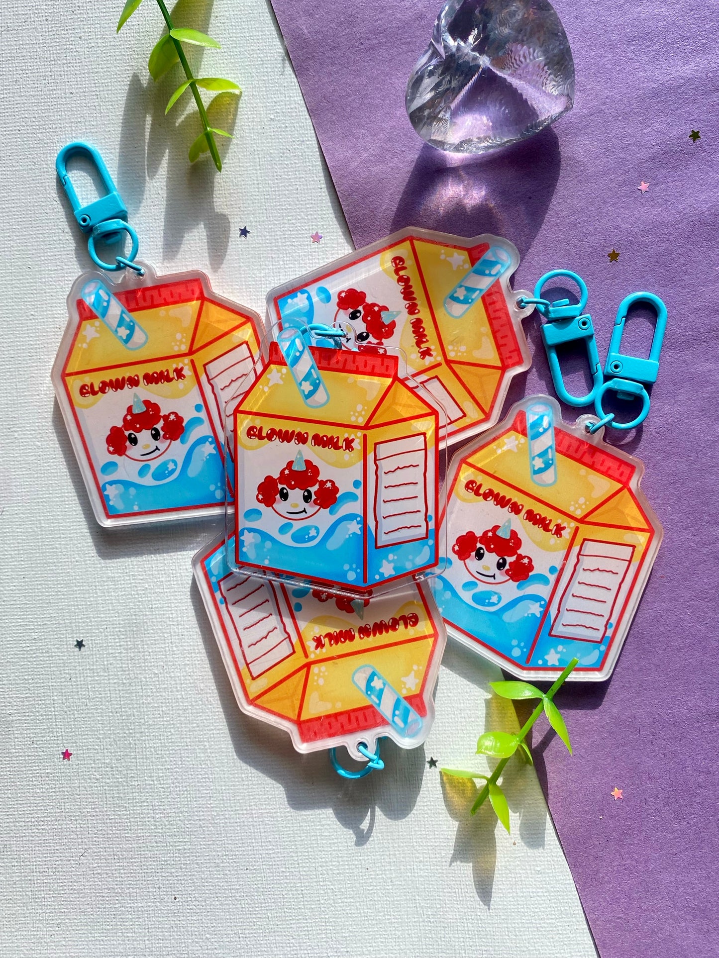 Clown Milk Carton Acrylic Keychain