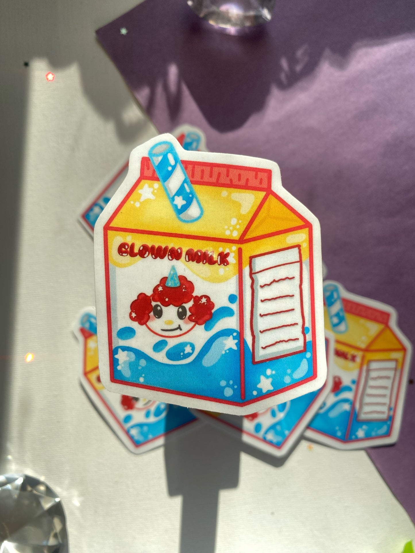 Clown Juice Carton Waterproof Sticker