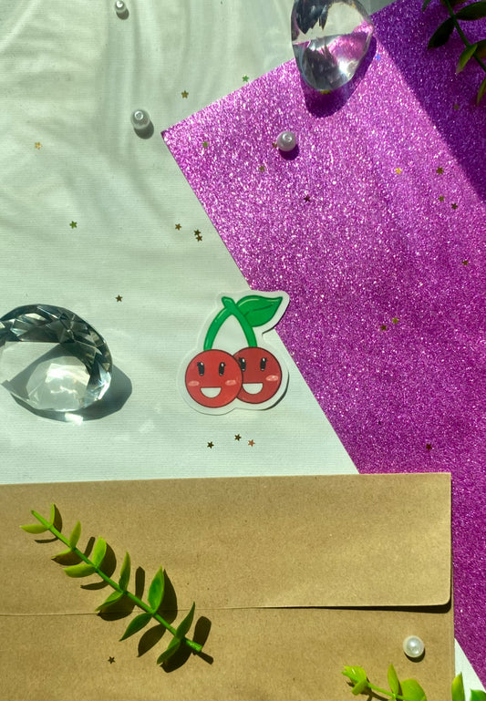 Happy Cherries Holographic Sticker