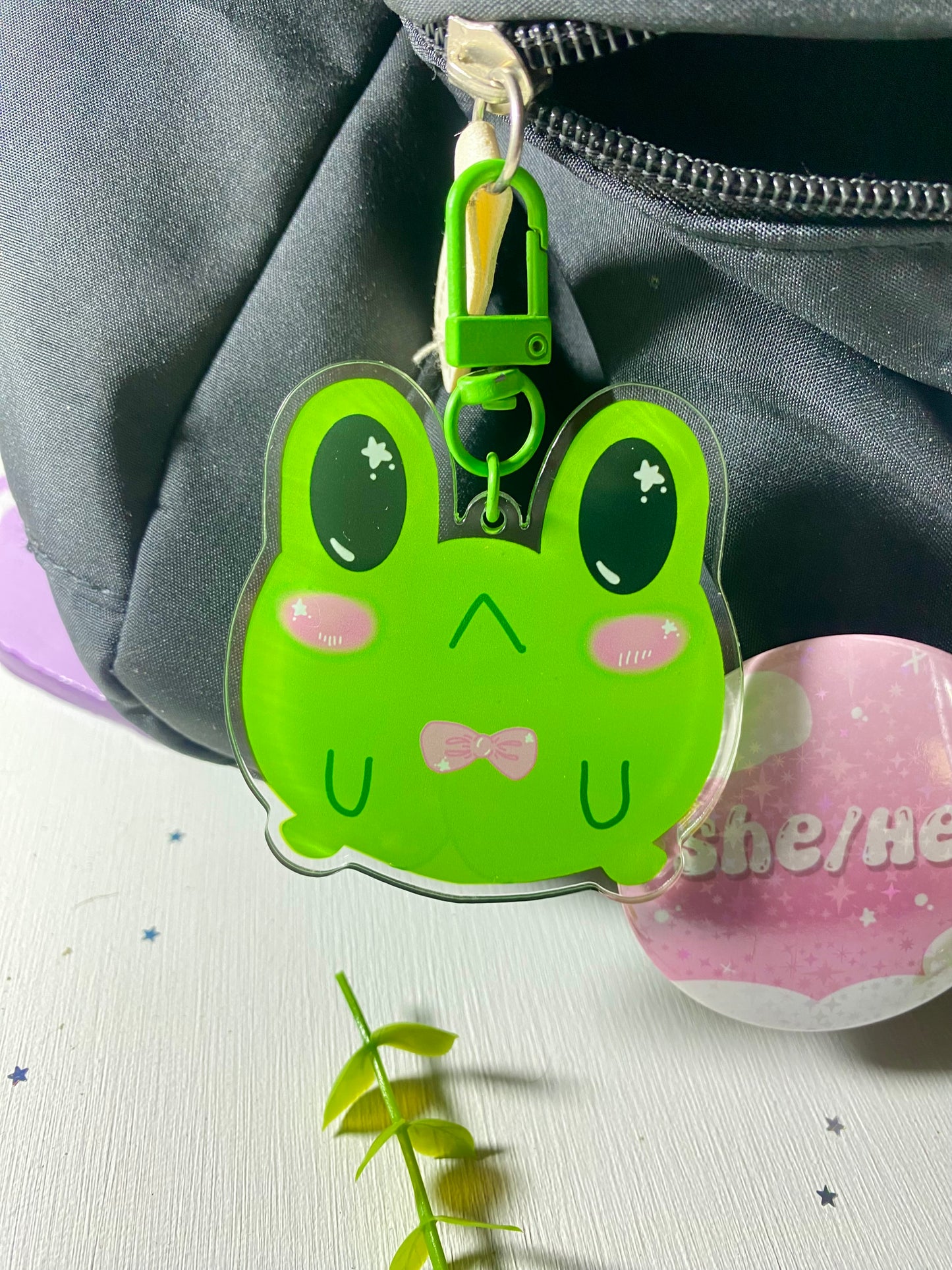 Double Sided Sir Frog Acrylic Keychain