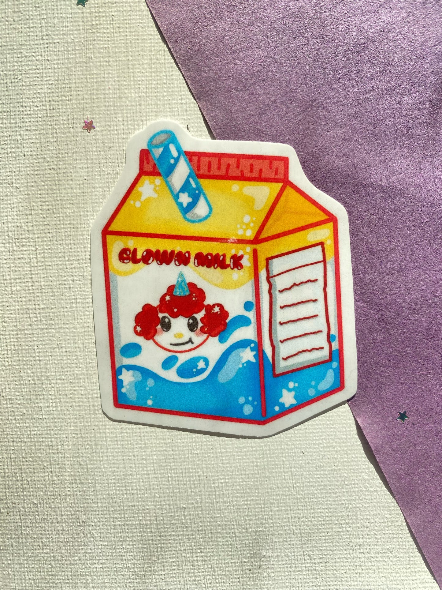 Clown Juice Carton Waterproof Sticker