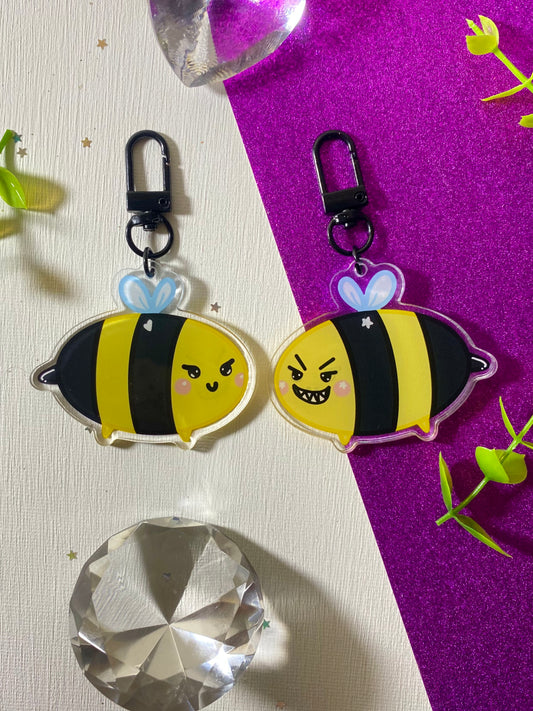 Double Sided Bee Acrylic Keychain