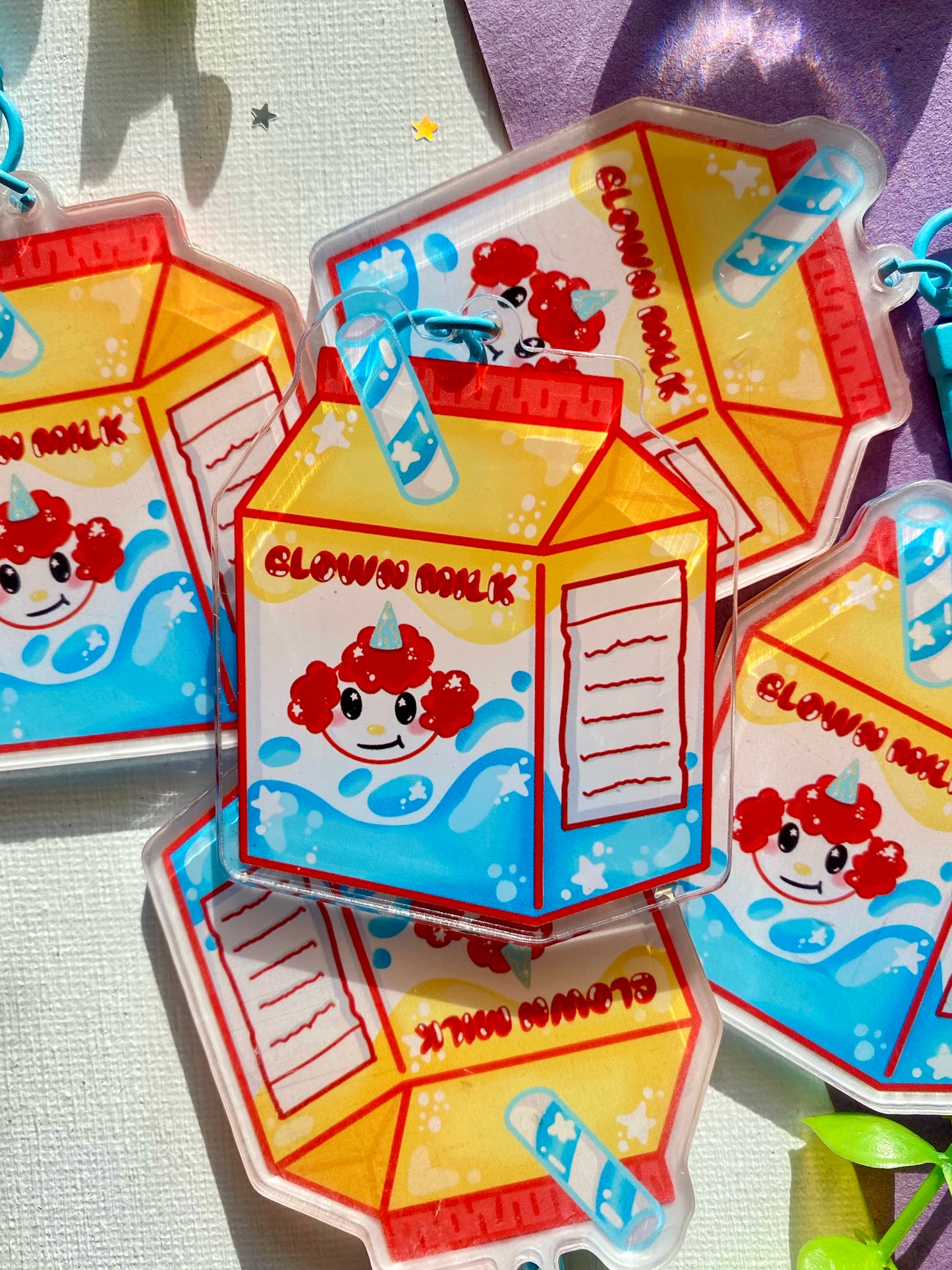 Clown Milk Carton Acrylic Keychain