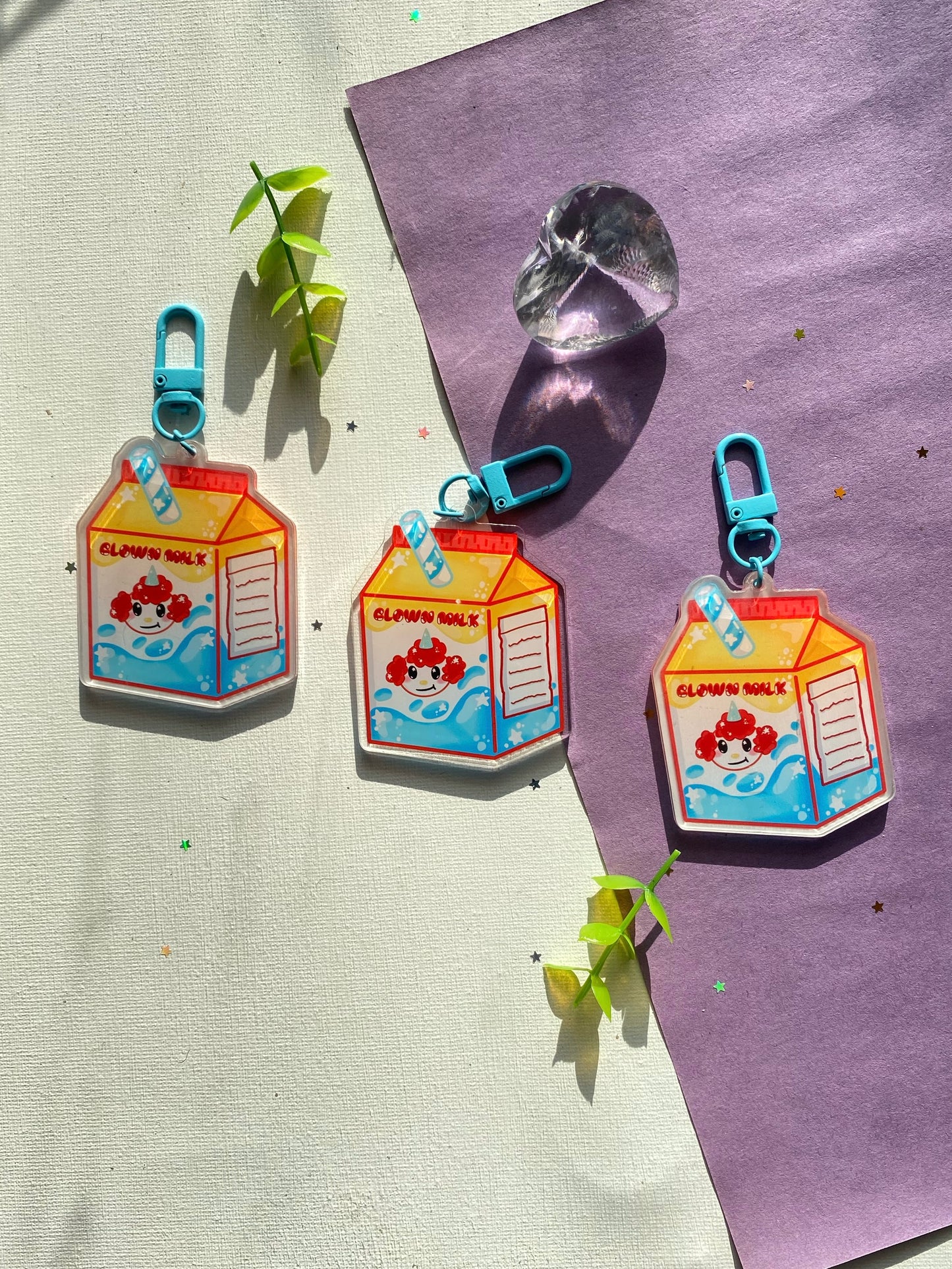 Clown Milk Carton Acrylic Keychain