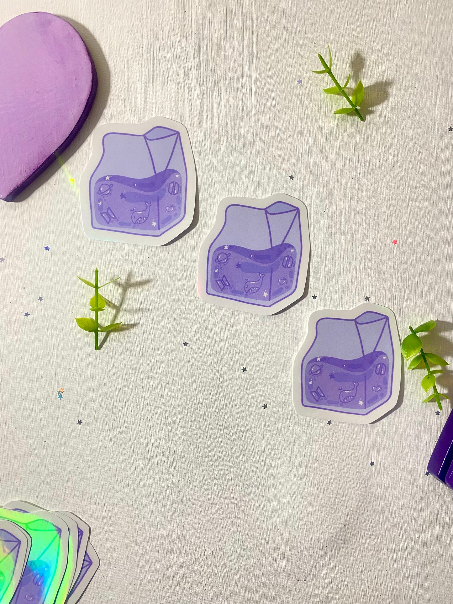 BTS Liquid Milk Carton Holographic Sticker