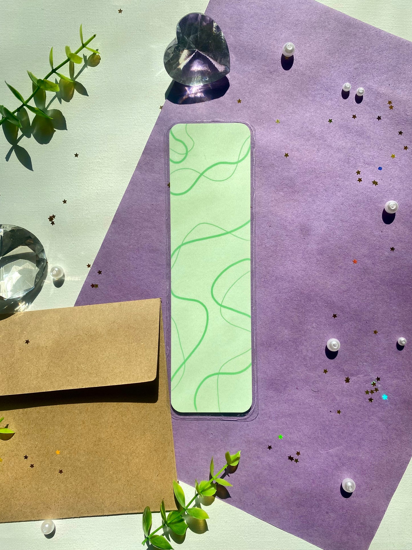 Modern Green Laminated Bookmark